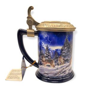 FRANKLIN MINT Lidded Stein-The Call of the North Collectible Tankard